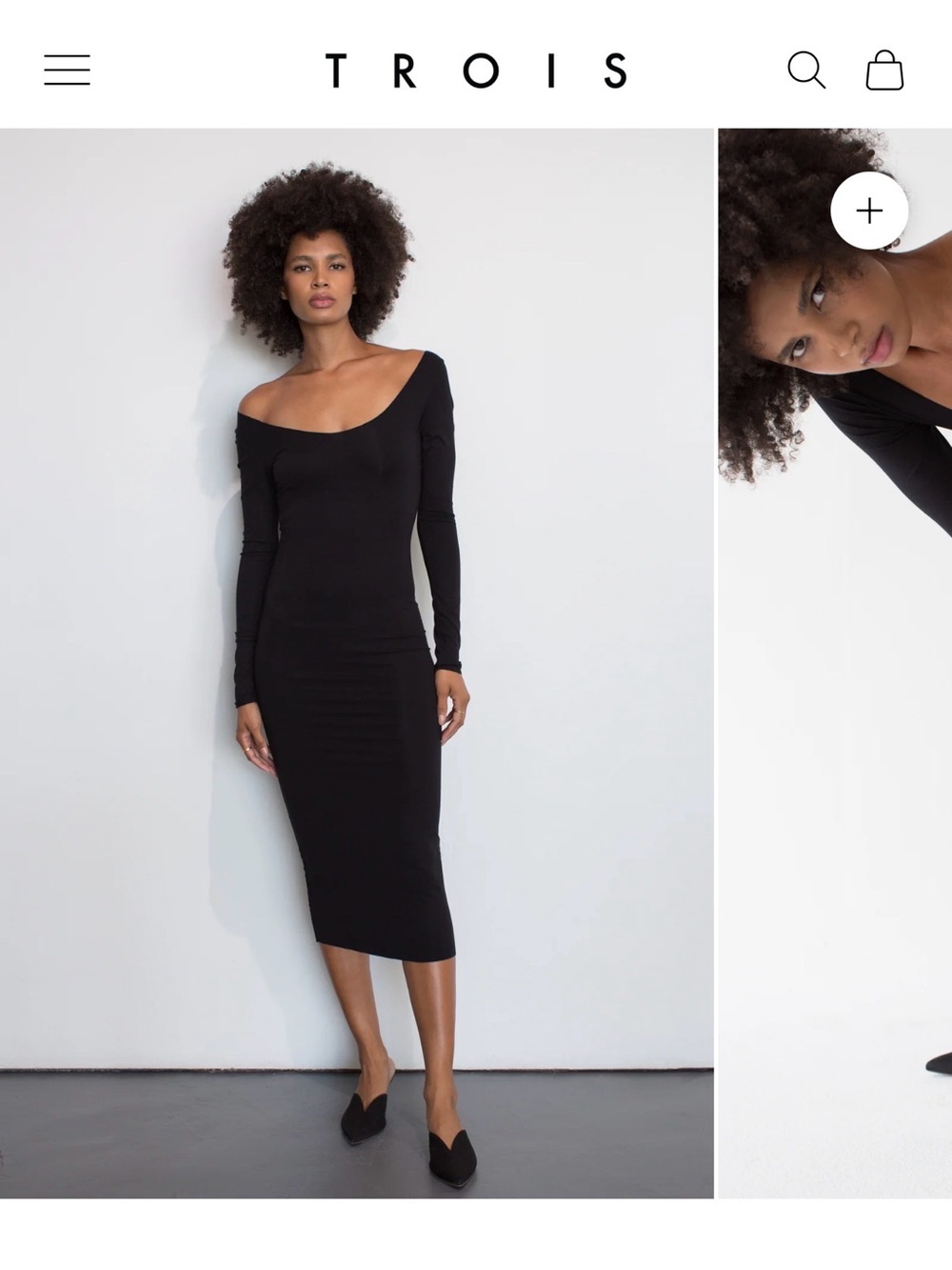Trois the Label Black Long Sleeve dress